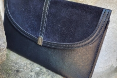 Leather Trim Clutch Bag