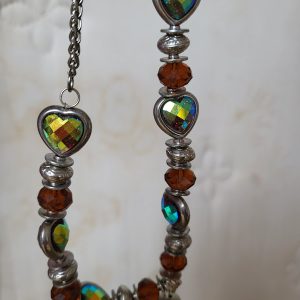 Chain Hearts and Beads Necklace
