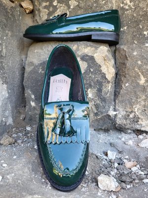 Flat patent leather loafer