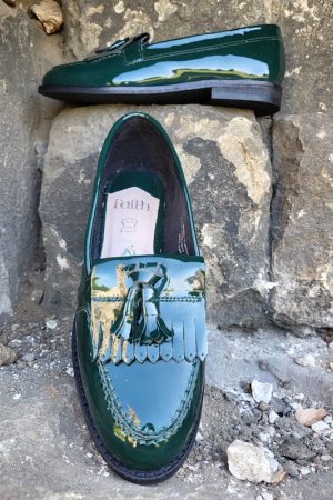 Flat patent leather loafer
