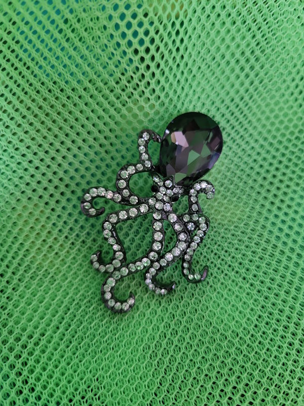 Crystal Octopus Brooch.