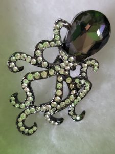 Crystal Octopus Brooch