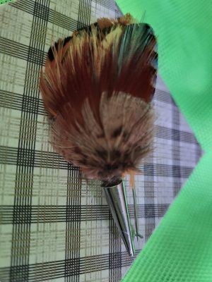 Brooch Natural Bird Feathers