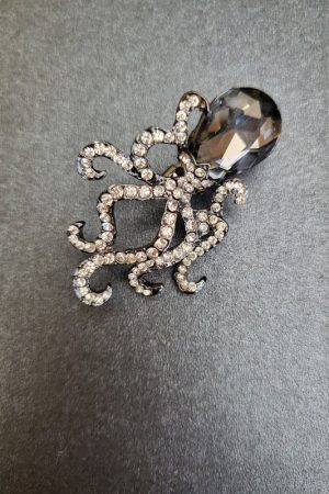 Crystal Octopus Brooch
