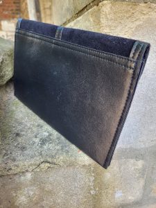 Leather Trim Clutch Bag