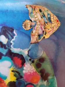 Enamel Fish Brooch.