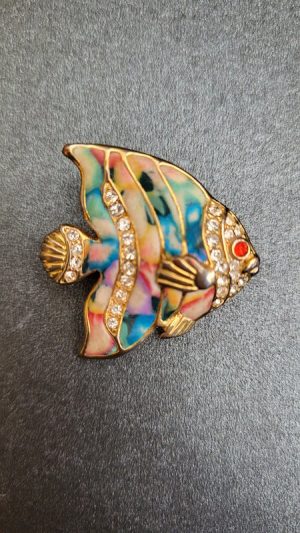 Enamel Fish Brooch.