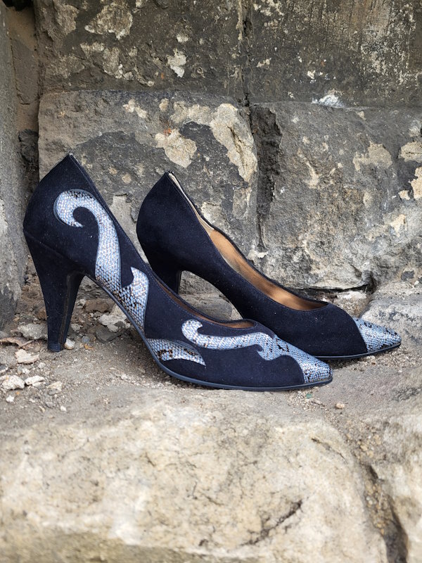 Black Suede Stilettos