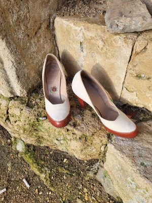 Vintage Red Cross Suede Leather Shoes Classic Fashion Statement.