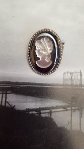 Hematite Cameo Brooch