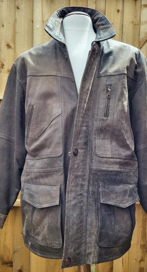 Men's Leather Overcoat
