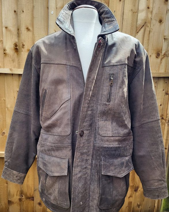 Men's Leather Overcoat